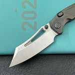 KB KNIVES KB398C Pirate Folding Knife DLC Titanium Handle 3.46" Belt Satin M390 Blade