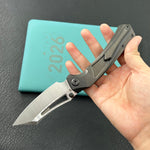 KB KNIVES KB398C Pirate Folding Knife DLC Titanium Handle 3.46" Belt Satin M390 Blade