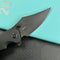 KUBEY KU181D Ceto Flipper Camping Folding Knife Black G-10 Handle 3.46" Blackwash 14C28N Blade
