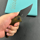 KUBEY KU181 Ceto Flipper Camping Folding Knife Ultem Handle 3.46" Blackwash 14C28N Blade