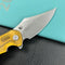 KUBEY KU181C Ceto Flipper Camping Folding Knife Ultem Handle 3.46" Stonewash 14C28N Blade