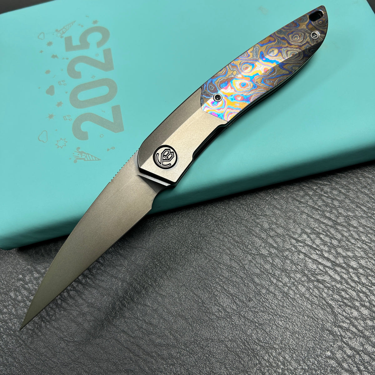 KB KNIVES KB406C Spike Folding Knife Regular DLC Titanium with Zircuti Inlay 3.11'' Regular DLC M390