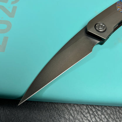 KB KNIVES KB406C Spike Folding Knife Regular DLC Titanium with Zircuti Inlay 3.11'' Regular DLC M390
