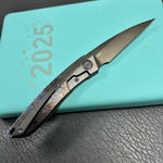 KB KNIVES KB406C Spike Folding Knife Regular DLC Titanium with Zircuti Inlay 3.11'' Regular DLC M390
