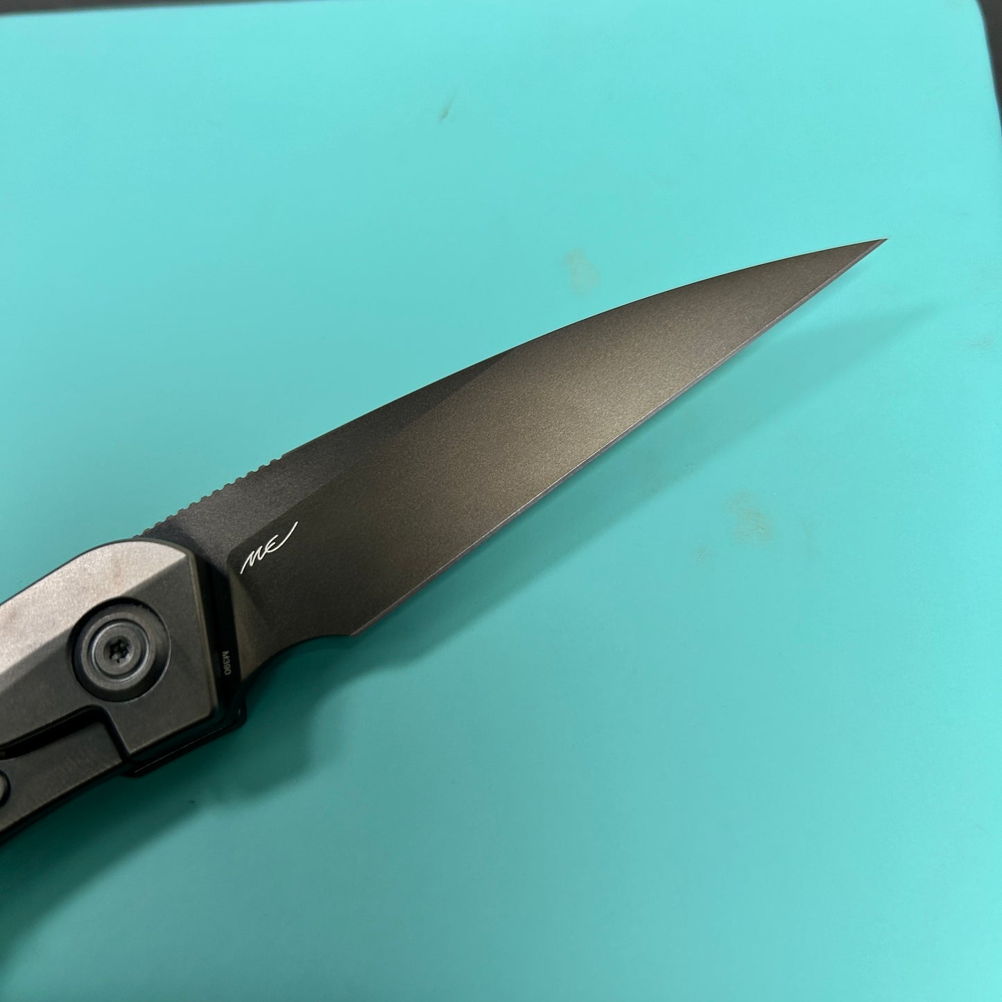 KB KNIVES KB406C Spike Folding Knife Regular DLC Titanium with Zircuti Inlay 3.11'' Regular DLC M390