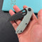 KUBEY KU291R Vagrant Liner Lock Folding Knife Jade G10 Handle 3.1" Blackwash 14C28N