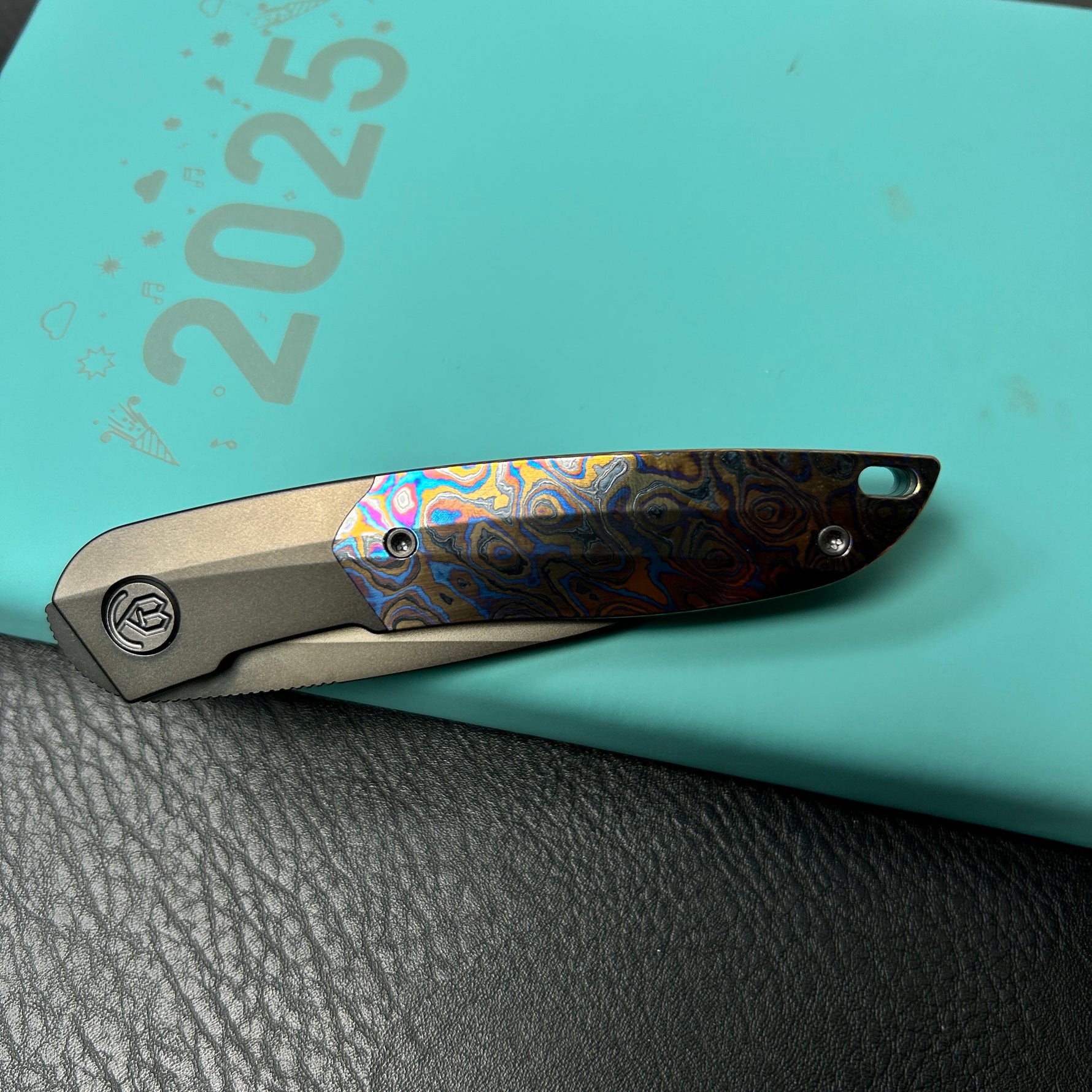 KB KNIVES KB406C Spike Folding Knife Regular DLC Titanium with Zircuti Inlay 3.11'' Regular DLC M390