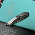 KB KNIVES KB406C Spike Folding Knife Regular DLC Titanium with Zircuti Inlay 3.11'' Regular DLC M390