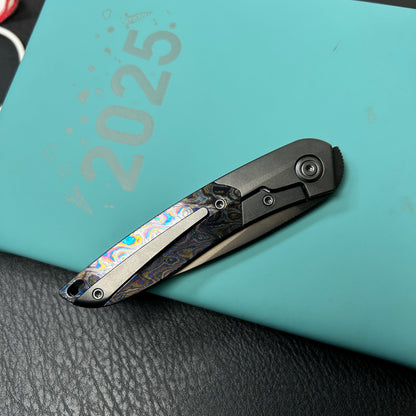 KB KNIVES KB406C Spike Folding Knife Regular DLC Titanium with Zircuti Inlay 3.11'' Regular DLC M390
