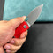 KUBEY KU2104G Hyde Liner Lock Folding Knife Red G10 Handle 2.95" Bead Blasted 14C28N