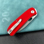 KUBEY knife KU2104G Hyde Liner Lock Folding Knife Red G10 Handle 2.95" Bead Blasted 14C28N