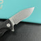 KUBEY KU208D Timberwolf Flipper Outdoor Folding Knife Black G-10 Handle 3.46" Stonewash 14C28N Blade