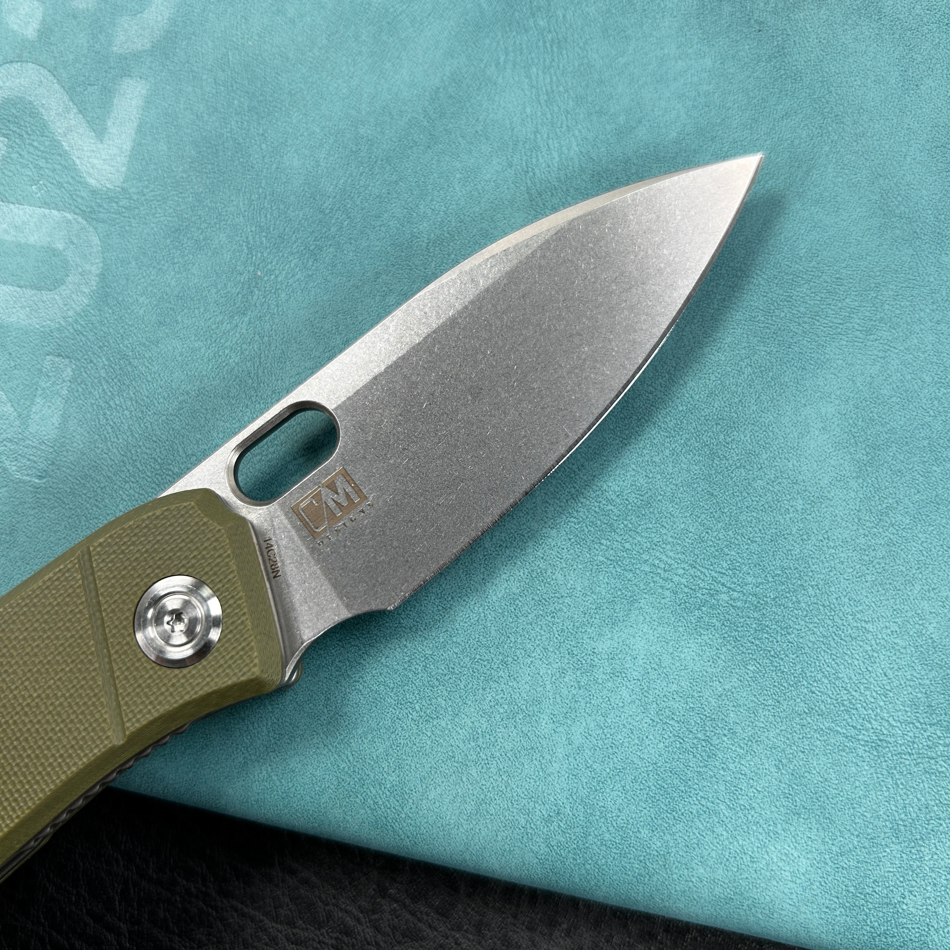 KUBEY KU2104  Hyde Liner Lock Folding Knife Green  G10 Handle 2.95" Sand Blasted 14C28N