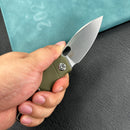KUBEY KU2104  Hyde Liner Lock Folding Knife Green  G10 Handle 2.95" Sand Blasted 14C28N