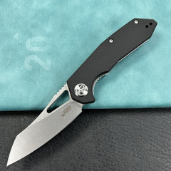 KUBEY KU291  Vagrant Liner Lock Folding Knife Black  G10 Handle (3.1" Sandblast AUS-10)