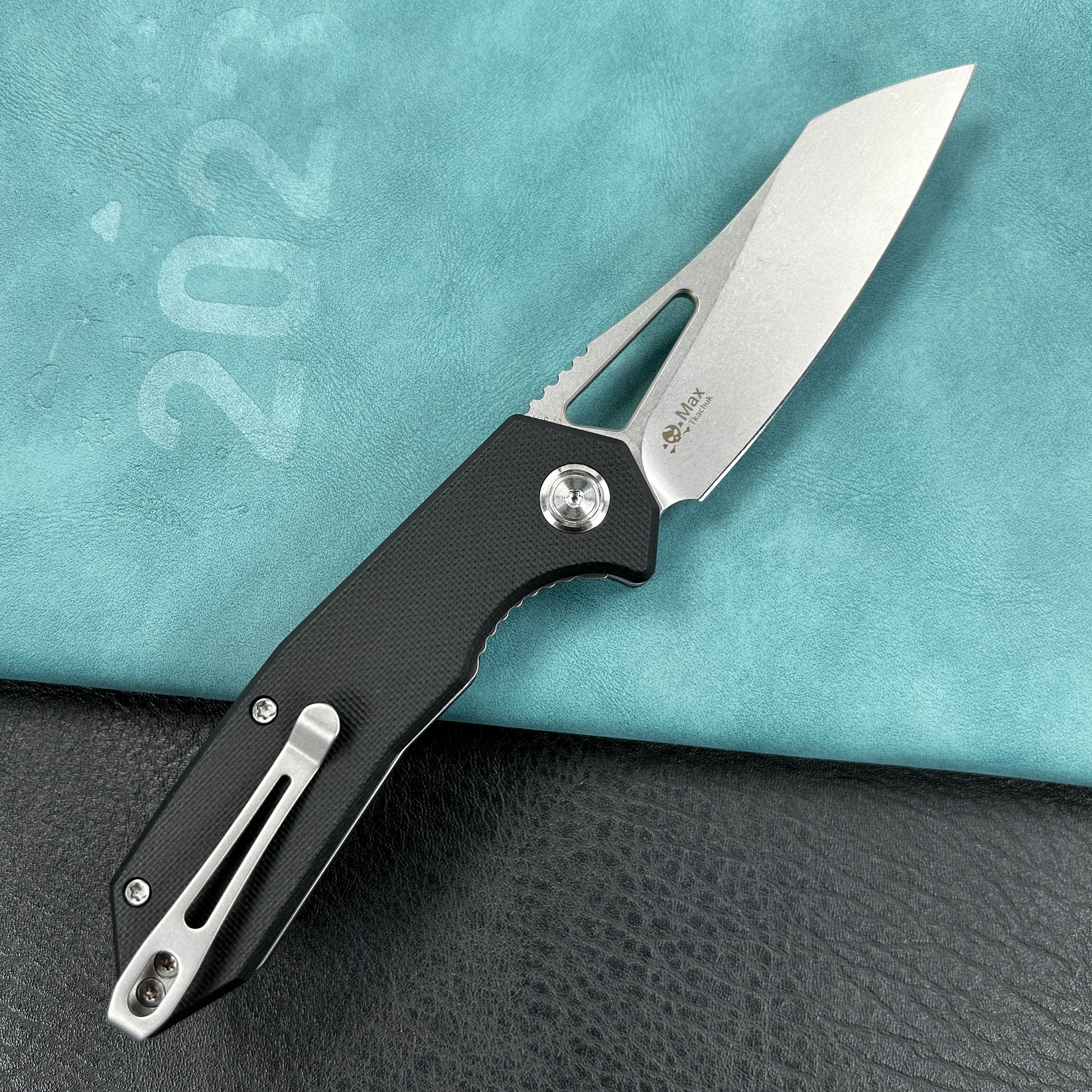 KUBEY KU291  Vagrant Liner Lock Folding Knife Black  G10 Handle (3.1" Sandblast AUS-10)