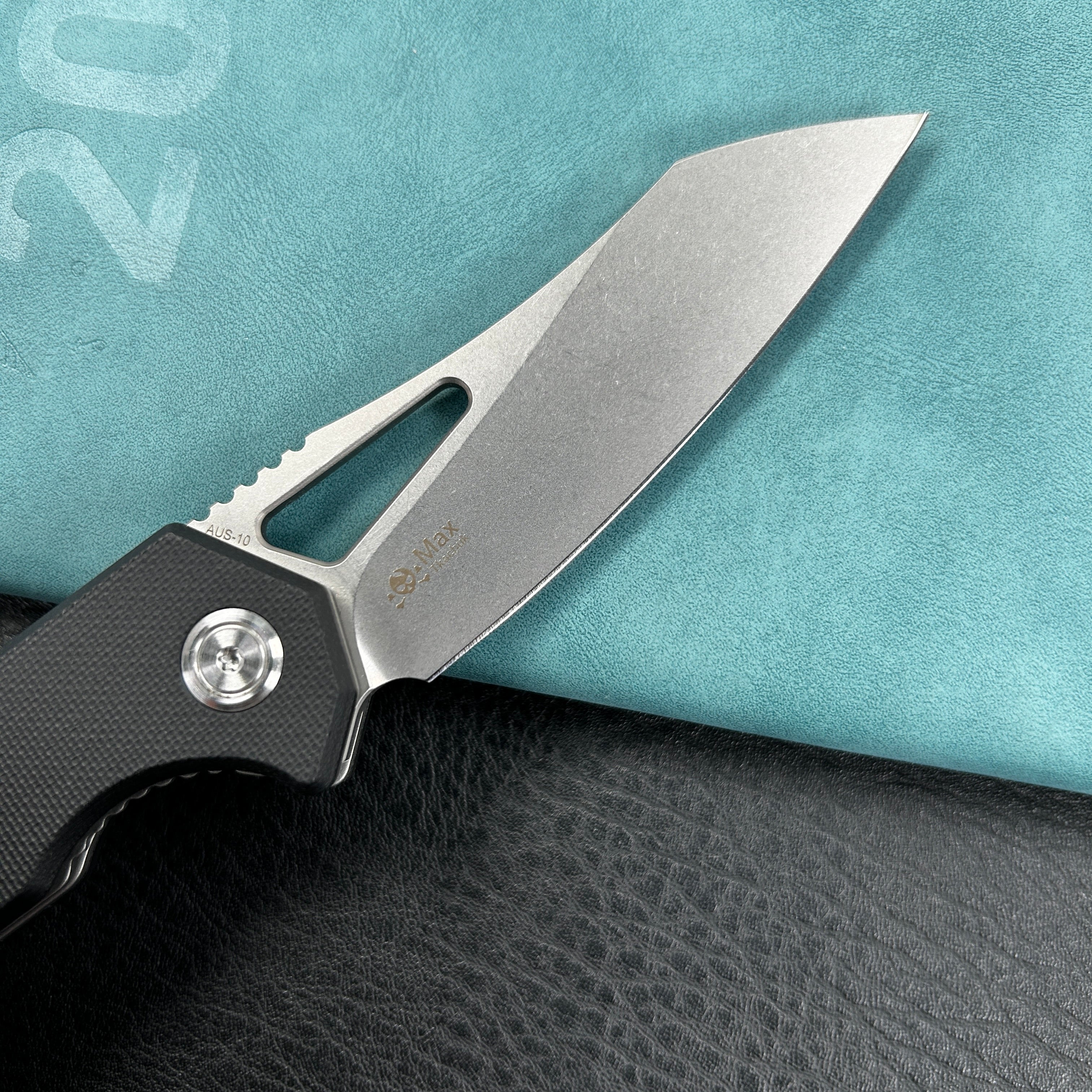 KUBEY KU291  Vagrant Liner Lock Folding Knife Black  G10 Handle (3.1" Sandblast AUS-10)