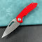 KUBEY KU122 Coeus Liner Lock Thumb Open Folding Knife Red G10 Handle 3.11" Bead Blasted D2