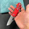 KUBEY KU332  Duroc Liner Lock Flipper Small Pocket Folding Knife Red Handle 2.91" Bead Blasted AUS-10
