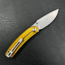 KUBEY KU344M Momentum Sherif Manganas Design Liner Lock Front Flipper / Dual Studs Open Folding Knife  Ultem Handle  3.43" Bead Blasted AUS-10