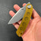 KUBEY KU344M Momentum Sherif Manganas Design Liner Lock Front Flipper / Dual Studs Open Folding Knife  Ultem Handle  3.43" Bead Blasted AUS-10