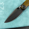 KUBEY KU344N Momentum Sherif Manganas Design Liner Lock Front Flipper / Dual Studs Open Folding Knife Ultem Handle 3.43" Darkwashed AUS-10