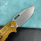 KUBEY KU322L Tityus Liner Lock Flipper Folding Knife Ultem Handle 3.39" Bead Blasted D2
