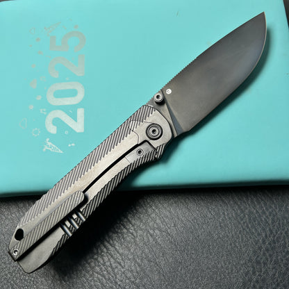KB knives KB470C  Zephyr Tactical Folding Knife Regular DLC Integral Titanium Handle 4.65" Regular DLC M390
