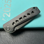 KB knives KB470C  Zephyr Tactical Folding Knife Regular DLC Integral Titanium Handle 4.65" Regular DLC M390