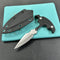 KUBEY KU242A Push Dagger Fixed Blade Outdoor Knives w/ Kydex Sheath Black G-10 Beadblast 14C28N