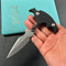KUBEY KU242A Push Dagger Fixed Blade Outdoor Knives w/ Kydex Sheath Black G-10 Beadblast 14C28N