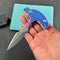 KUBEY KU242F Push Dagger Fixed Blade Outdoor Knives w/ Kydex Sheath Pink Blue G-10 Beadblast 14C28N