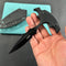 KUBEY  KU242C Push Dagger Fixed Blade Outdoor Knives w/ Kydex Sheath Black G-10 Black Coating 14C28N