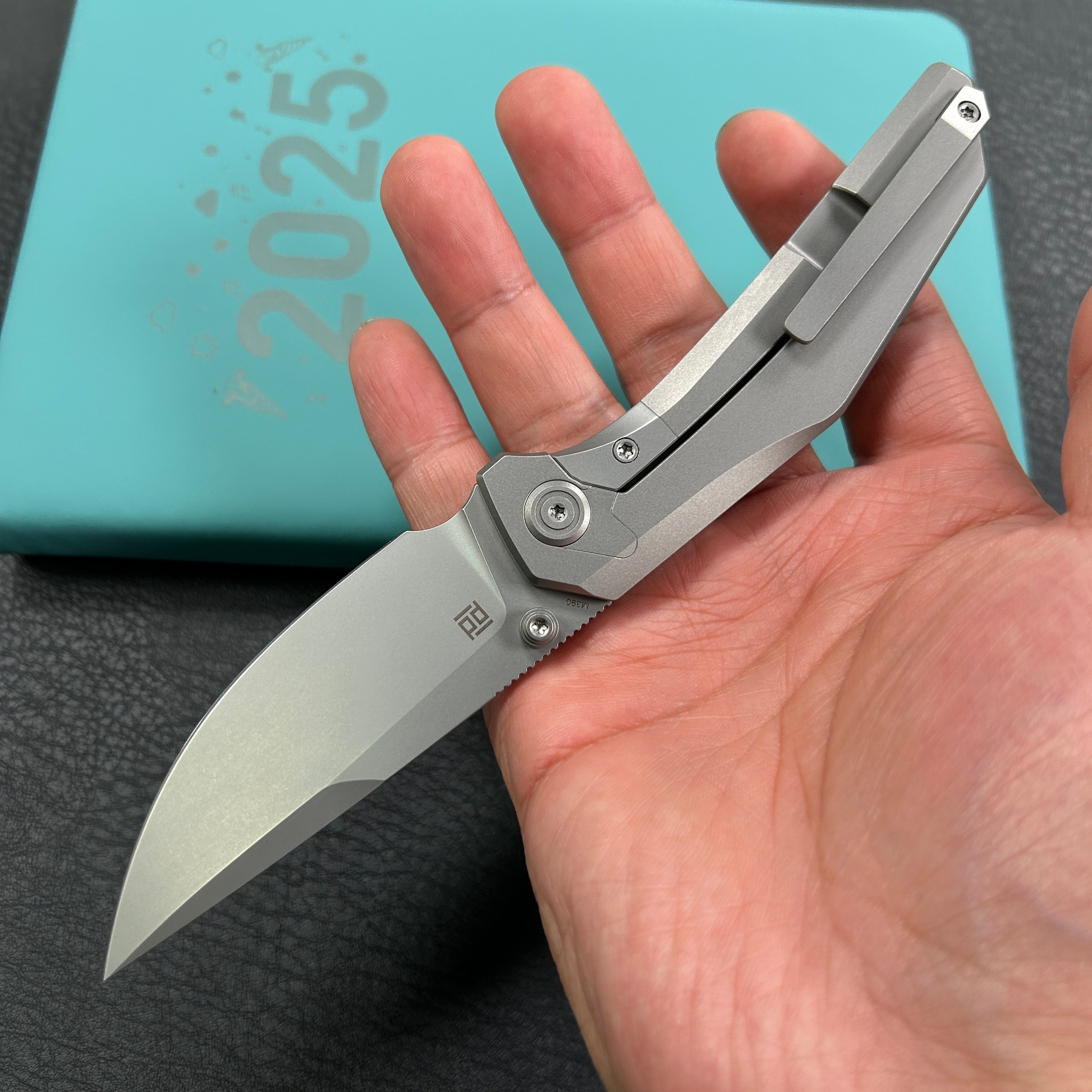 KB Knives KB417A  Eclipse Folding knife Integral Titanium Handle 3.31'' Sandblast Bohler M390 Blade