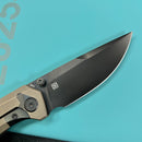 KB Knives KB417B Eclipse Folding Knife Bronze Integral Titanium Handle 3.31'' Black DLC Bohler M390 Blade