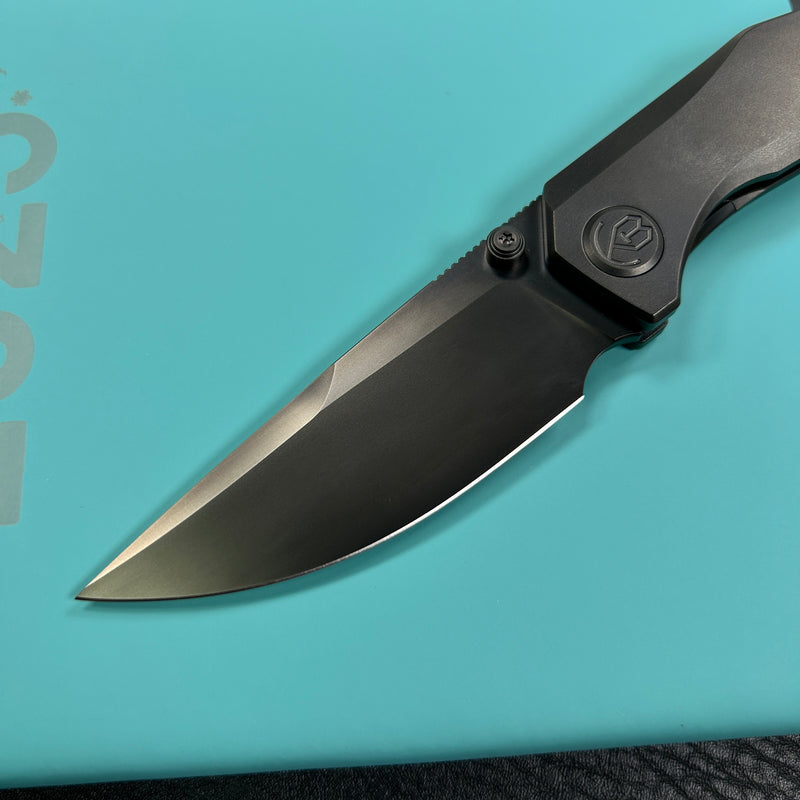 KB Knives KB417C Eclipse Folding knife Black DLC Integral Titanium Handle 3.31'' Black DLC M390 Blade