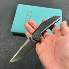 KB Knives KB417C Eclipse Folding knife Black DLC Integral Titanium Handle 3.31'' Black DLC M390 Blade