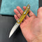 KUBEY KU2101G  Mizo Liner Lock Front Flipper Folding Knife Ultem  Handle 3.15" Satin 14C28N