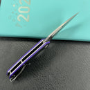 KUBEY KU122R Coeus Liner Lock Thumb Open Folding Knife Black-purple G-10 Handle Kitchen knives 3.11" Beadblast 14C28N