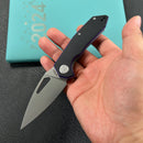 KUBEY KU122R Coeus Liner Lock Thumb Open Folding Knife Black-purple G-10 Handle Kitchen knives 3.11" Beadblast 14C28N