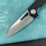 KUBEY knife  KU291N Vagrant Liner Lock Folding Knife Black G10 Handle 3.1" Sandblast 14C28N