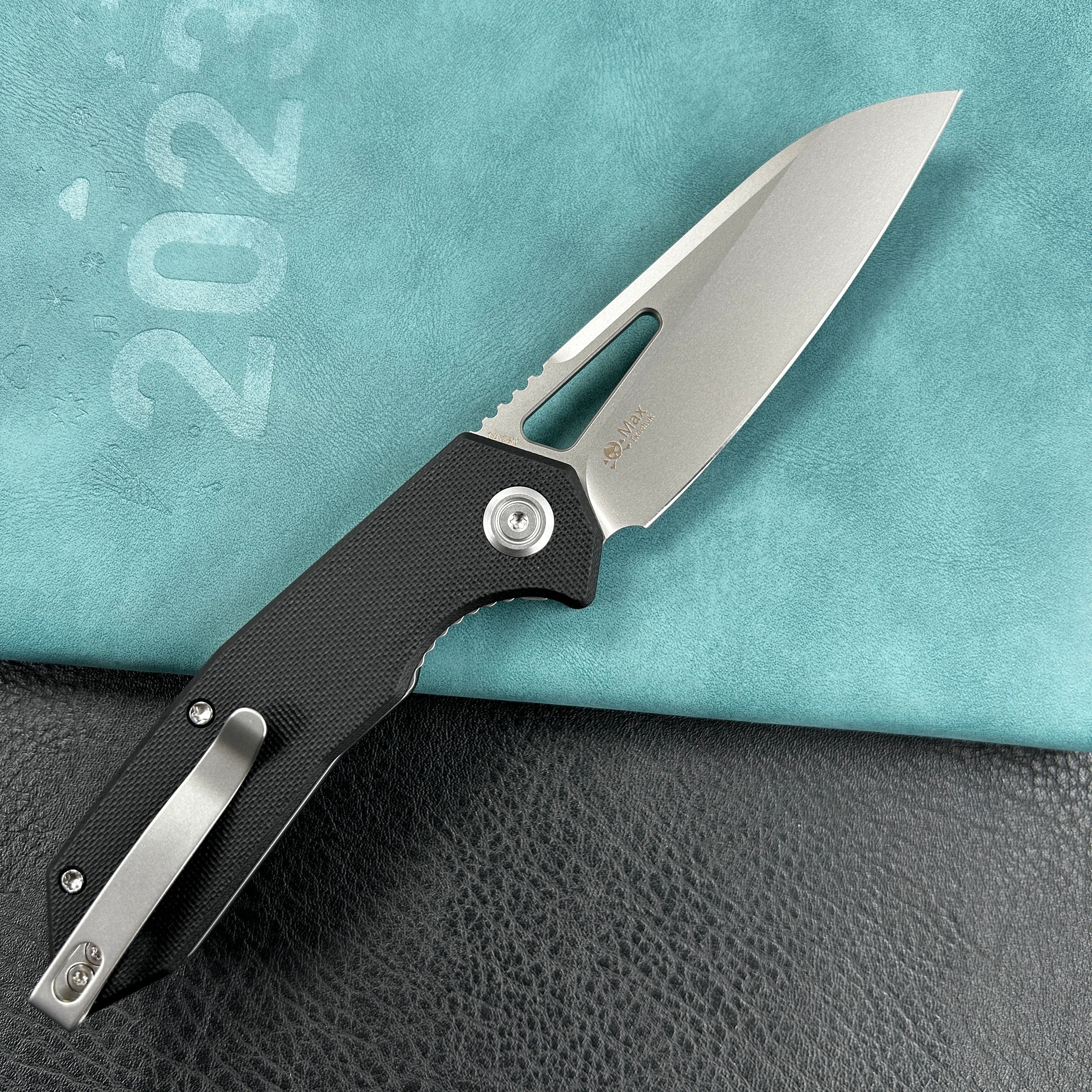 KUBEY  KU291N Vagrant Liner Lock Folding Knife Black G10 Handle 3.1" Sandblast 14C28N