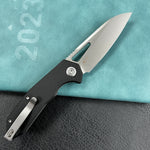 KUBEY knife  KU291N Vagrant Liner Lock Folding Knife Black G10 Handle 3.1" Sandblast 14C28N