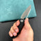 KUBEY  KU291N Vagrant Liner Lock Folding Knife Black G10 Handle 3.1" Sandblast 14C28N