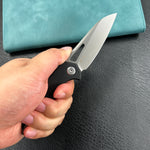 KUBEY knife  KU291N Vagrant Liner Lock Folding Knife Black G10 Handle 3.1" Sandblast 14C28N