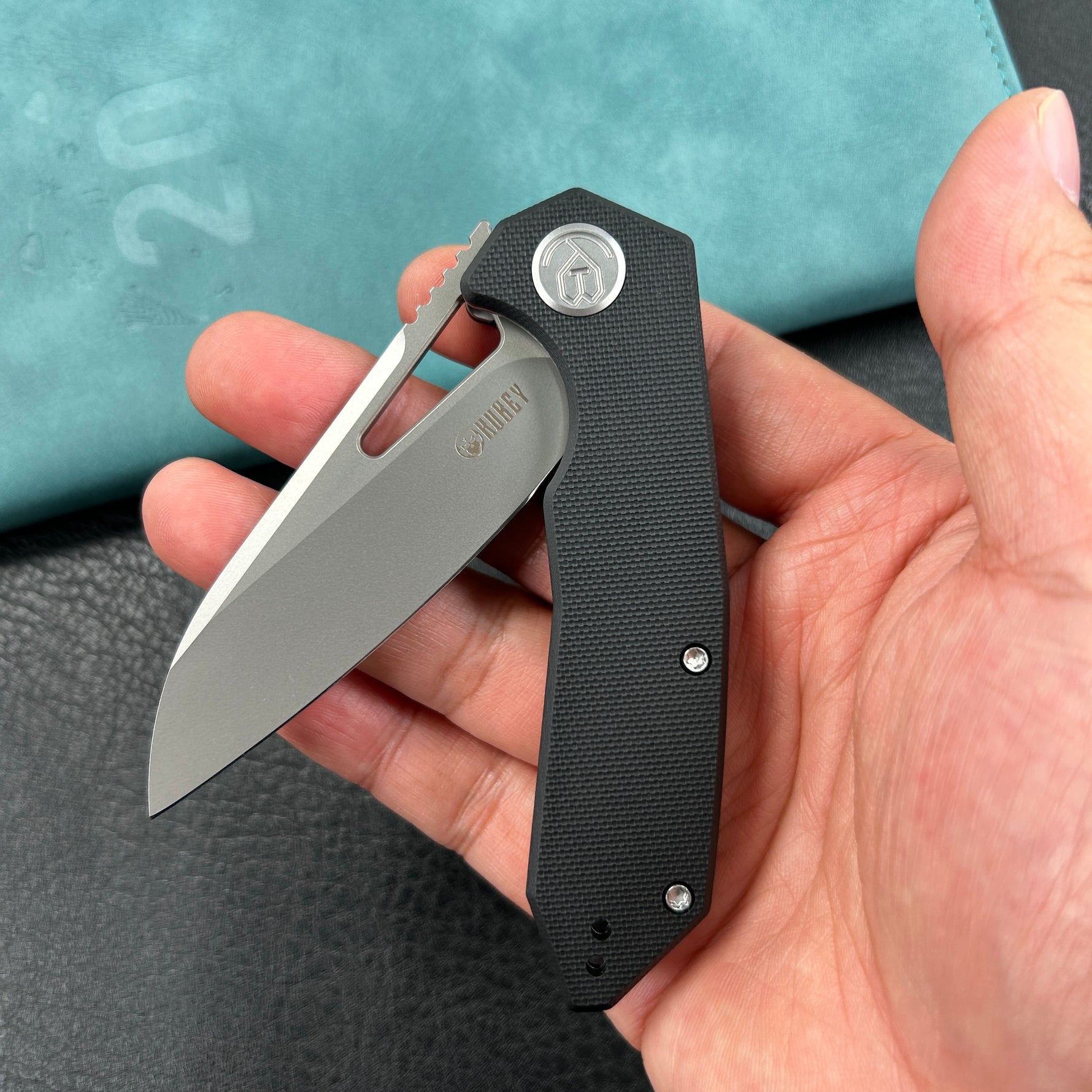 KUBEY knife  KU291N Vagrant Liner Lock Folding Knife Black G10 Handle 3.1" Sandblast 14C28N