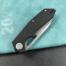KUBEY  KU291N Vagrant Liner Lock Folding Knife Black G10 Handle 3.1" Sandblast 14C28N