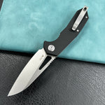 KUBEY knife  KU291N Vagrant Liner Lock Folding Knife Black G10 Handle 3.1" Sandblast 14C28N
