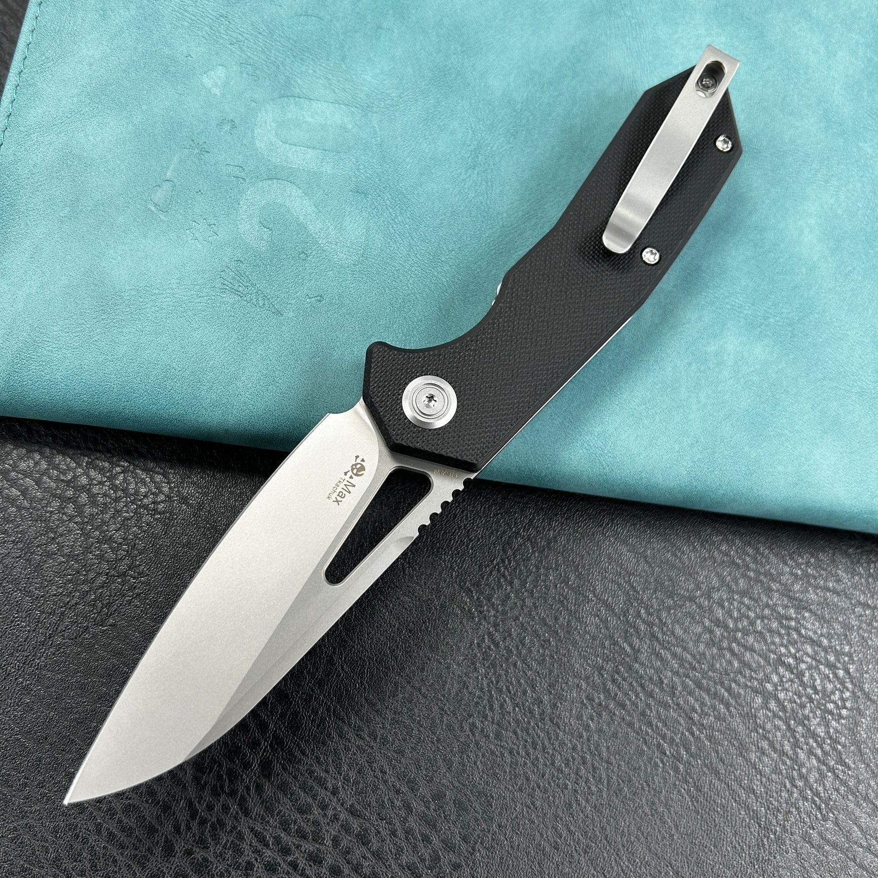 KUBEY knife  KU291N Vagrant Liner Lock Folding Knife Black G10 Handle 3.1" Sandblast 14C28N