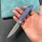 KUBEY KU312  Mizo Liner Lock Flipper Folding Knife  Micarta Handle 3.15" Bead Blast AUS-10